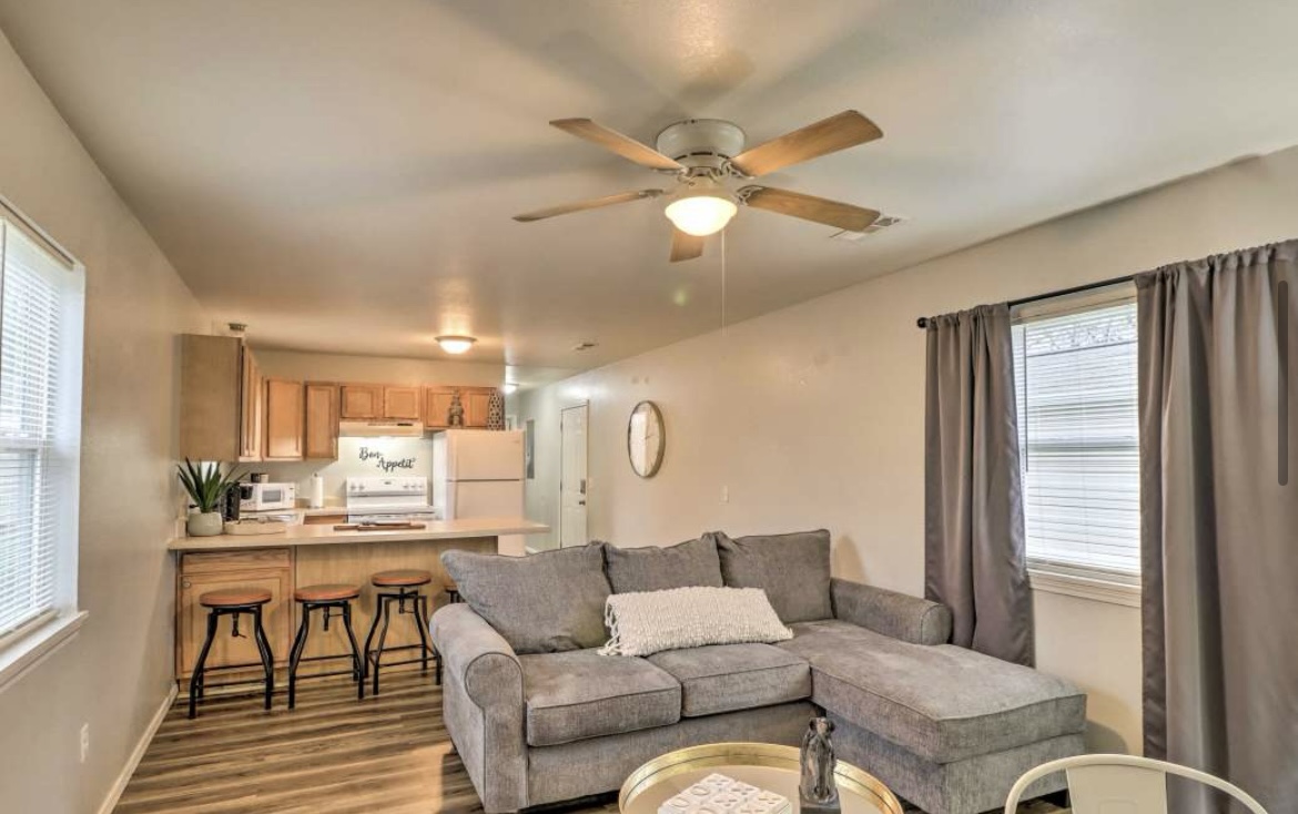 Living room and kitchen at The Ayn in West Plains
